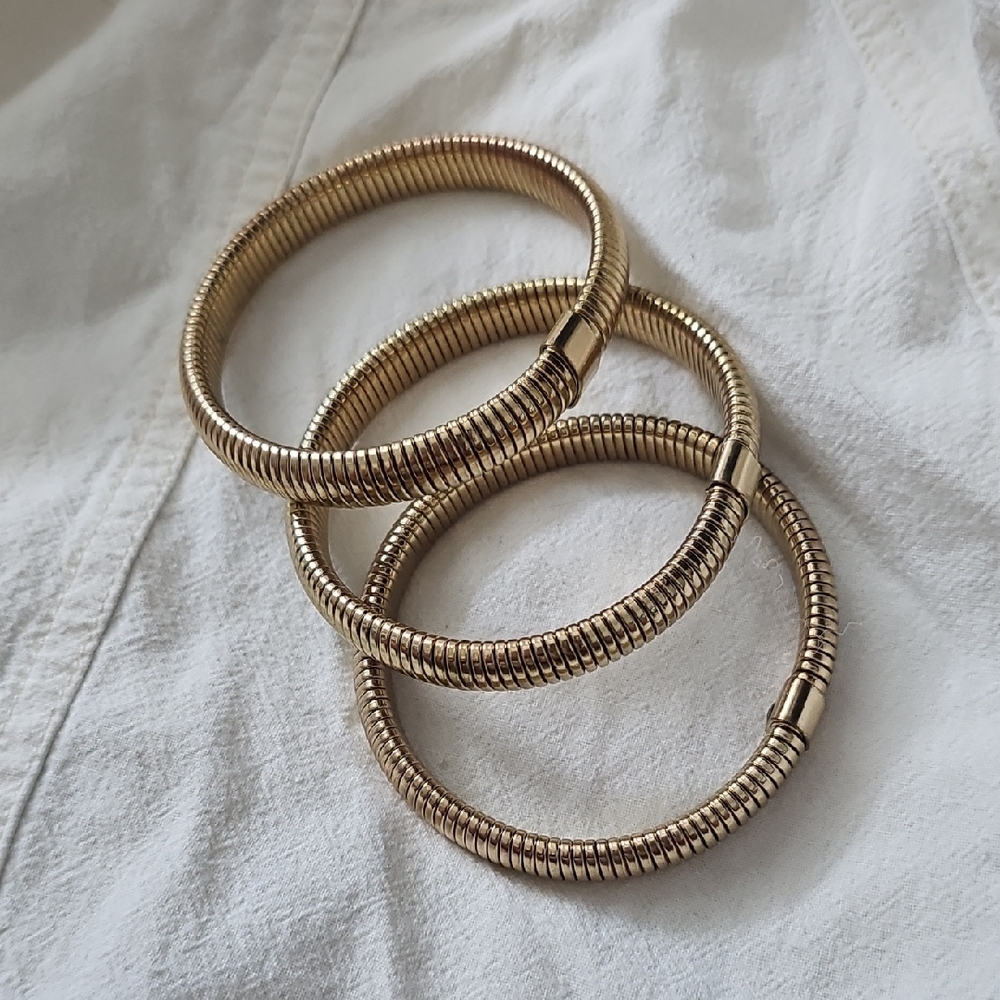 Elegant Gold Coil Bracelets